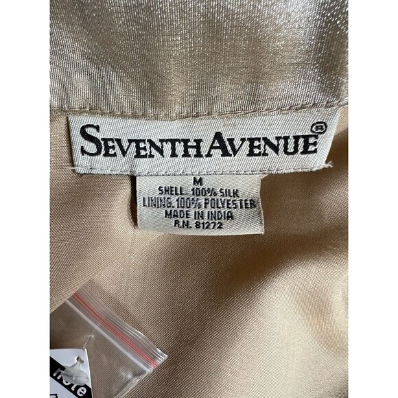 Seventh Avenue Womens Jacket Coat Multicolor Gold Patchwork Buttons Beaded M New - Picture 11 of 12